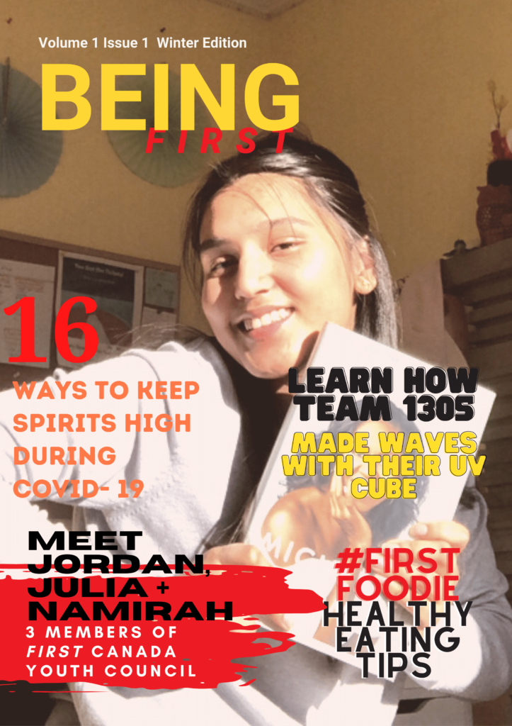 Cover of BEING FIRST Magazine with picture of young girl